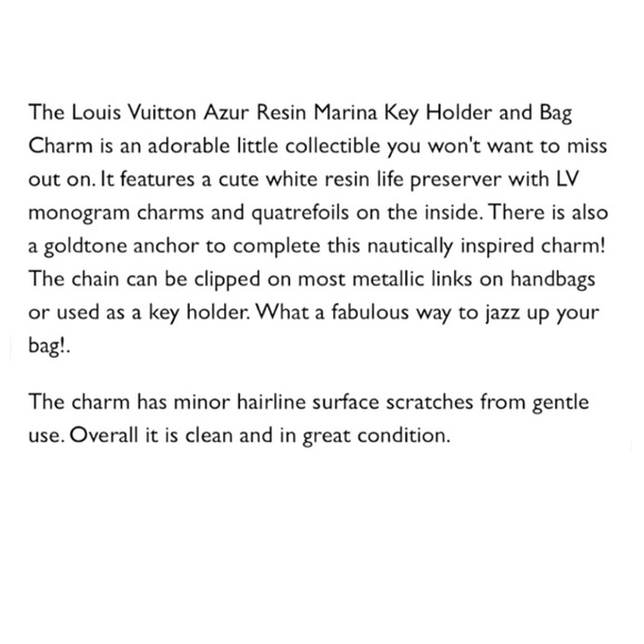 Louis Vuitton Marina Anchor Keychain & Bag Charm - Picture 13 of 13